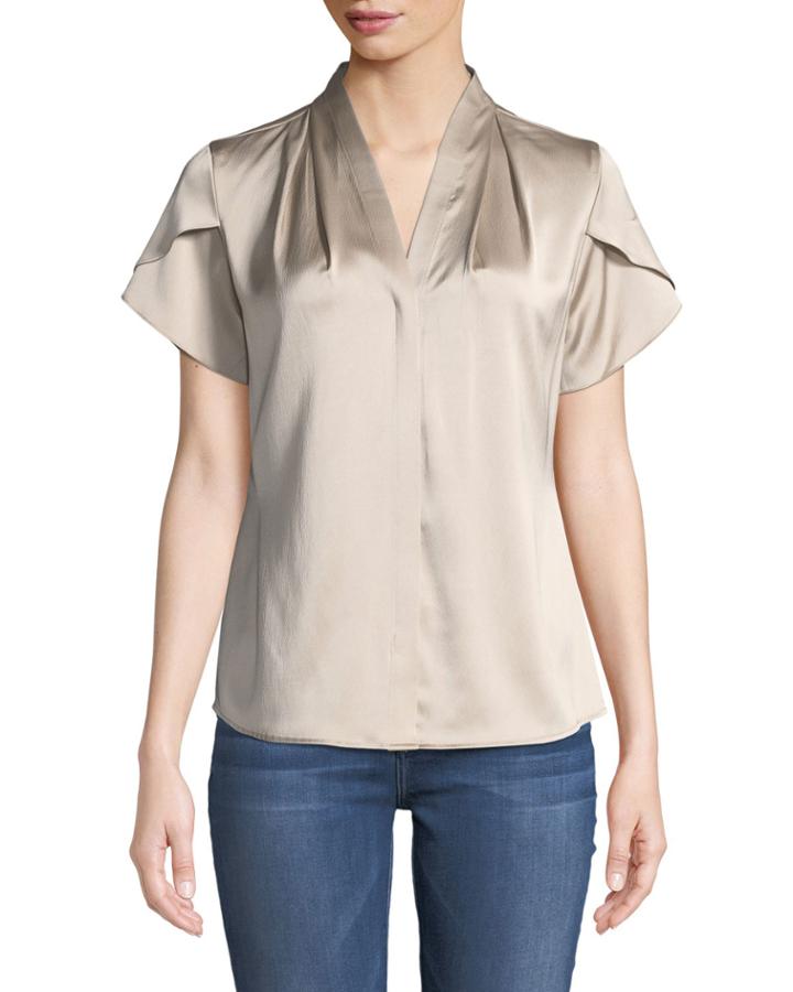 Charmeuse Button-front Flutter