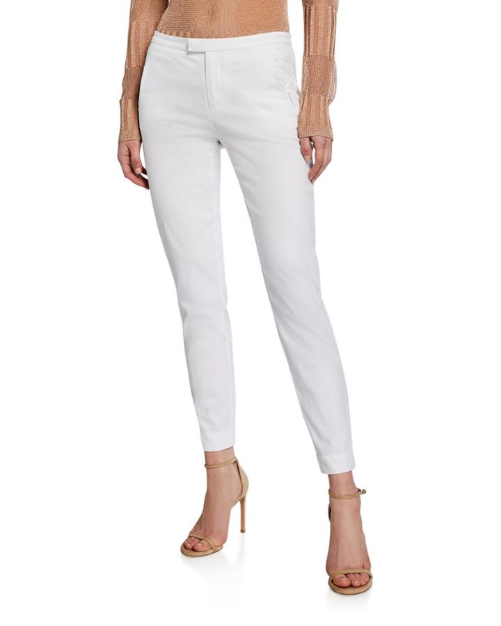 Enzyme Washed Slim Straight-leg Ankle Pants