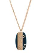 18k Rose Gold Enamel Barrel & Diamond Pendant Necklace