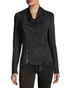 Faux-suede Double-zip Jacket
