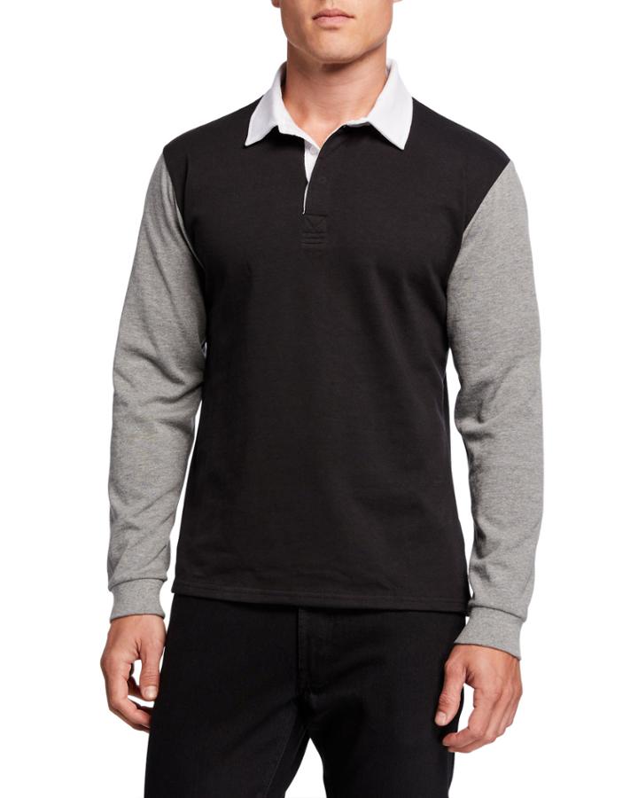 Men's Long-sleeve Colorblock Polo