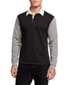 Men's Long-sleeve Colorblock Polo