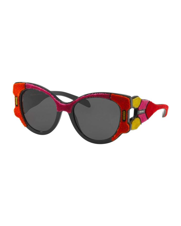 Butterfly Sunglasses W/ Velvet Detail