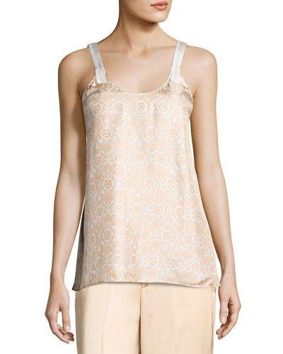 Vine Silk Camisole Top, Orange