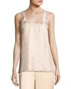 Vine Silk Camisole Top, Orange