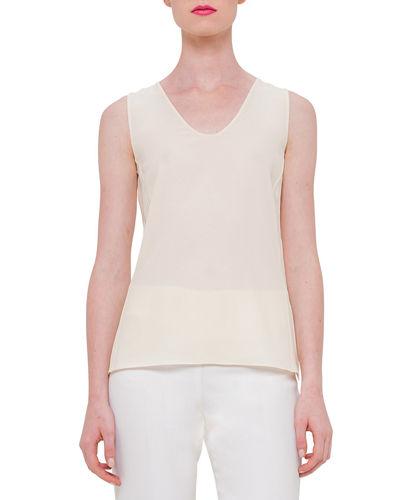Sleeveless Silk Georgette