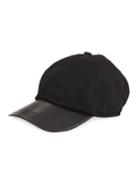 Men's Cashmere And Leather Baseball Hat