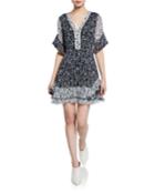Kayla Contrast Silk Floral Ruffle