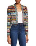 New Harvey Embellished Open-front Jacket