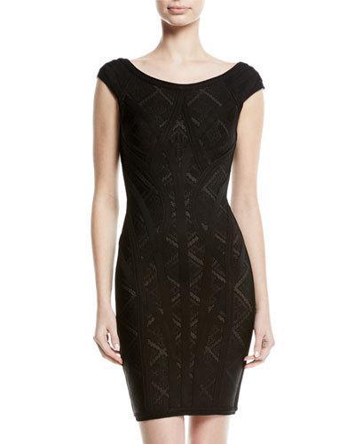 Geometric Jacquard Bandage Dress