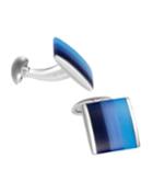 Tonal Blue Cat Eye Cufflinks