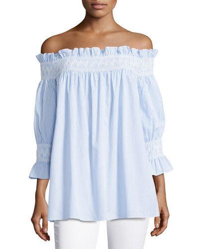 Smocked Off-the-shoulder Top,