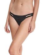 Neutra Hipster Striped Strappy-side Swim Bottom, Black/white