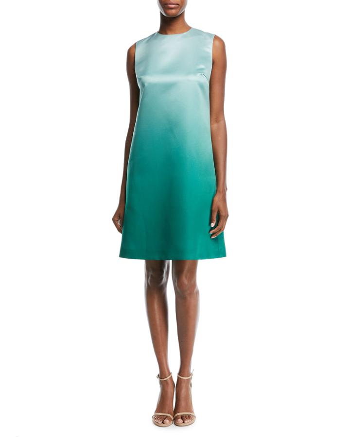 Sleeveless Ombre Duchess Satin A-line Dress