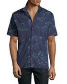 Men's Prickly Pear Printed Button-front
