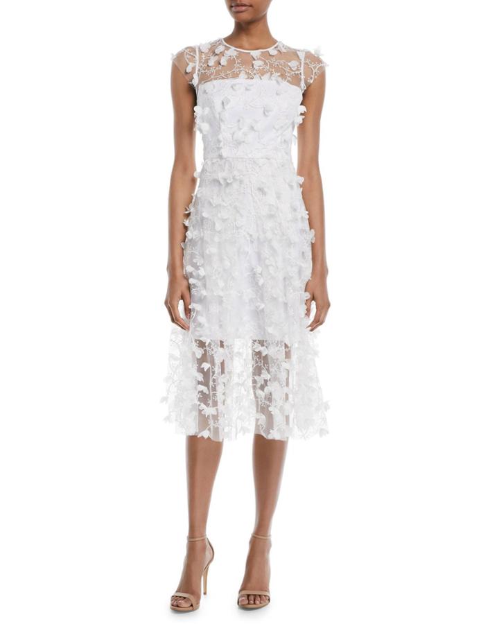 Jennie Embroidered 3d Tulle Cocktail Dress