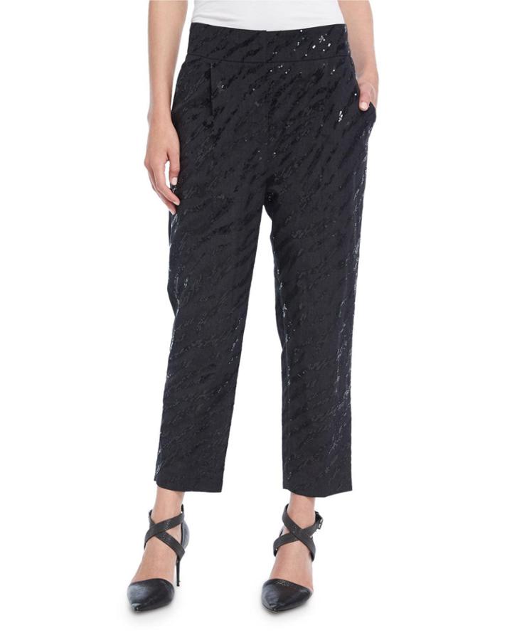 Animale Paillette Cropped Straight-leg Pants