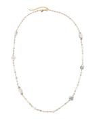 Long Marbled Ivory Stone Necklace, Ivory