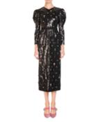 Emmy Ditsy-stone Embellished Puff-sleeve