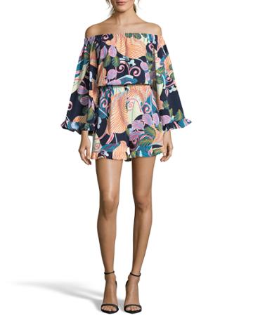 Off-the-shoulder Wide-sleeve Romper