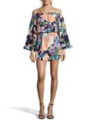 Off-the-shoulder Wide-sleeve Romper