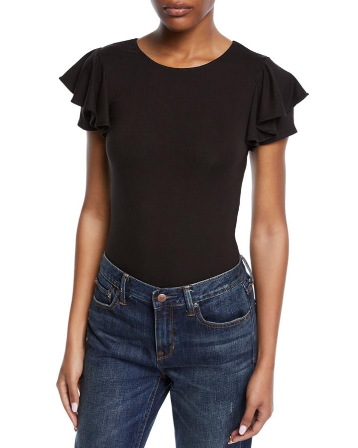 Palamino Ruffle Cap-sleeve Bodysuit