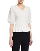 Puff Sleeve Peplum