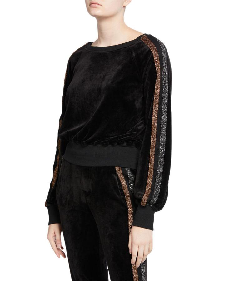 Cropped Stripe Velour