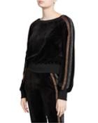 Cropped Stripe Velour