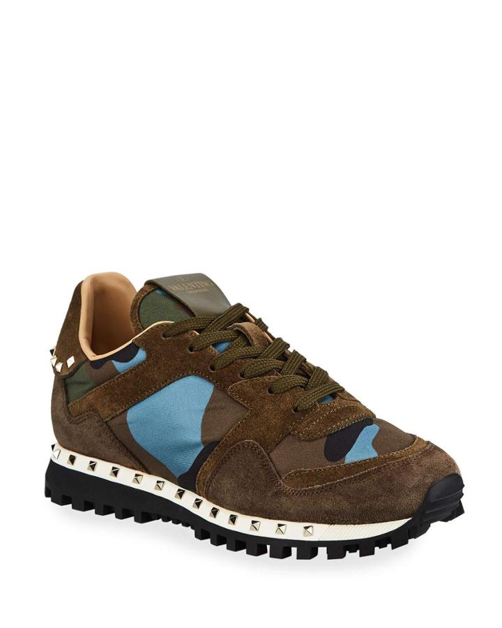 Camo Mixed-media Trainer