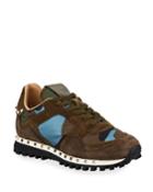 Camo Mixed-media Trainer