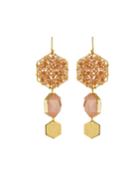 Triple Hexagon Drop Earrings