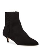 Byrle Suede Ruffle Kitten-heel Booties