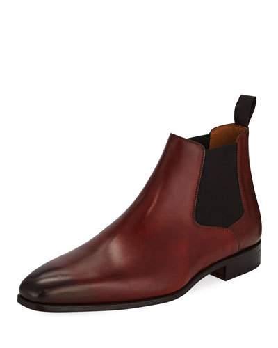 Hand Antique Leather Chelsea Boots, Brown