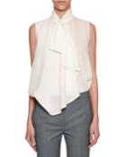 Sleeveless Georgette Cascade Blouse