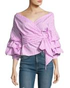 Modern Vintage Gingham Wrap Top