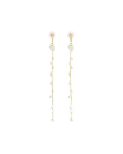 Long Chain Drop Earrings W/ Pearls
