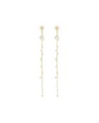 Long Chain Drop Earrings W/ Pearls