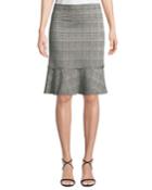 Check Pattern Knit Flounce