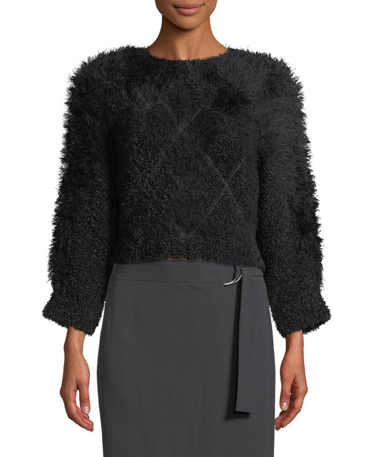 Monili-beaded Fuzzy Cropped