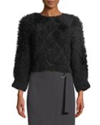 Monili-beaded Fuzzy Cropped