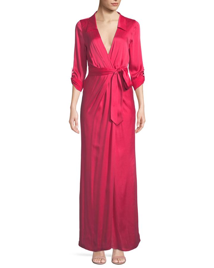 Bayley Wrap Draped Silk Maxi