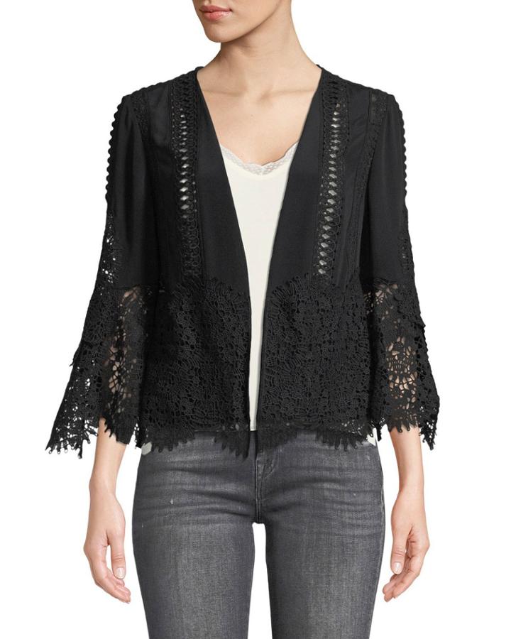 Amira Open-front Scalloped Jacket