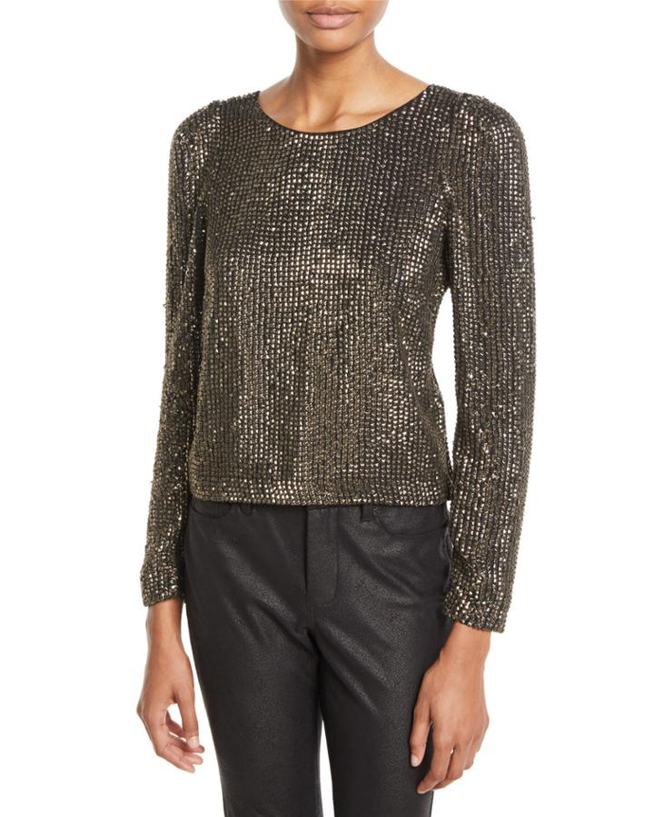 Bailyn Studded Long-sleeve Top