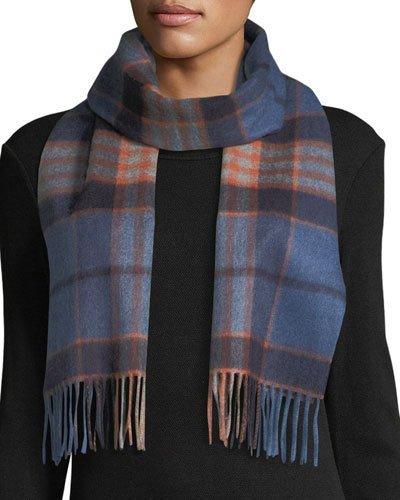 Cashmere Waterweave Modern Plaid Fringe
