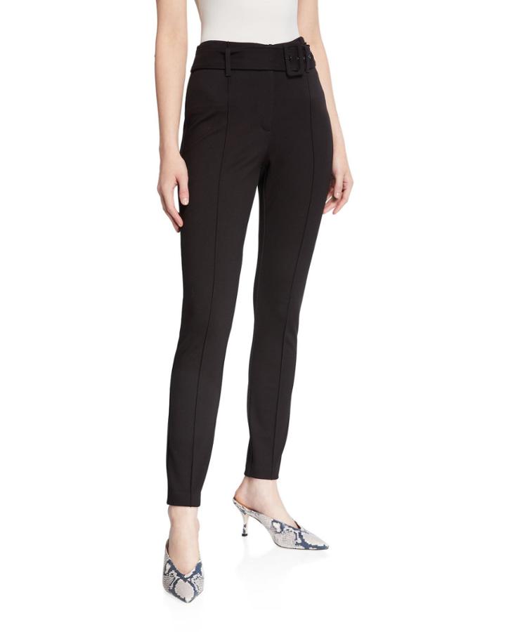 High Waist Piped Ponte Pants