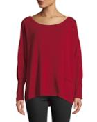 Cashmere Pompom Button-back Sweater,