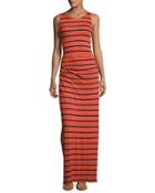 Side-ruched Striped