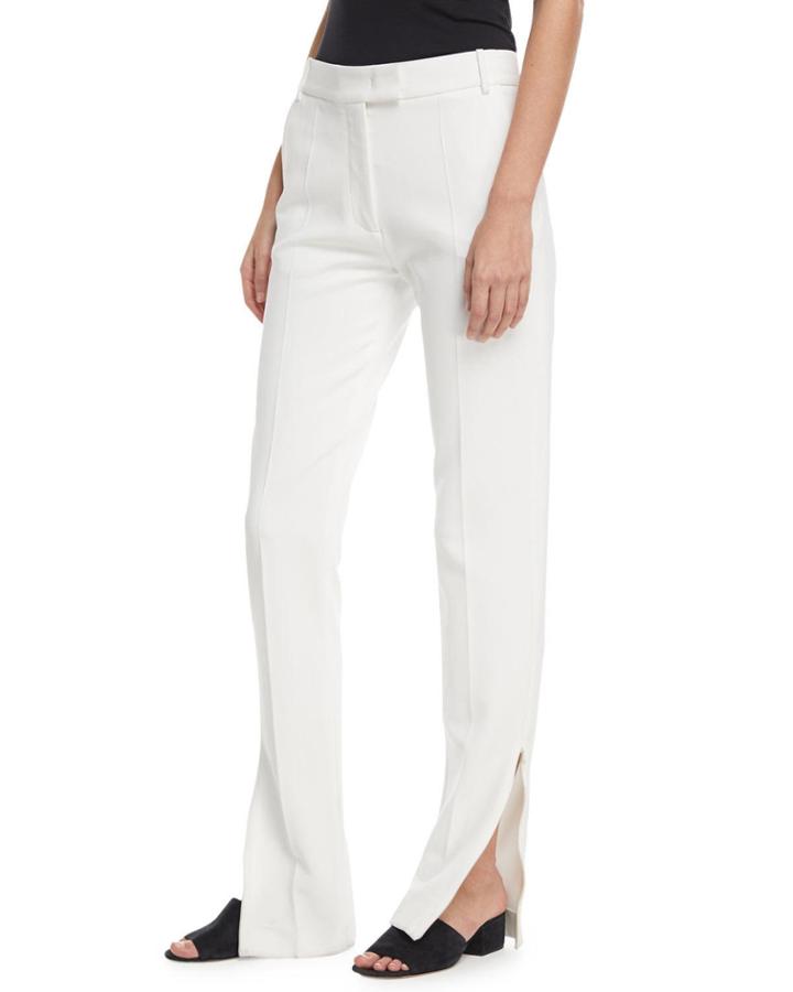Reeve Zip-cuff Flare Crepe Pants