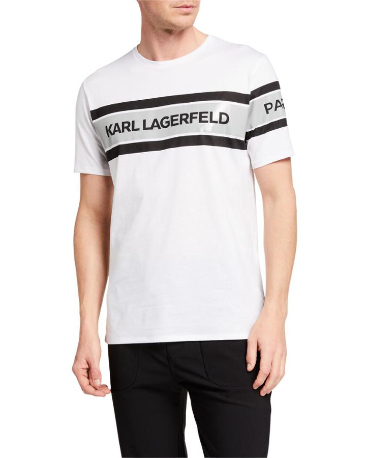 Men's Stripe Long Printed T-shirt